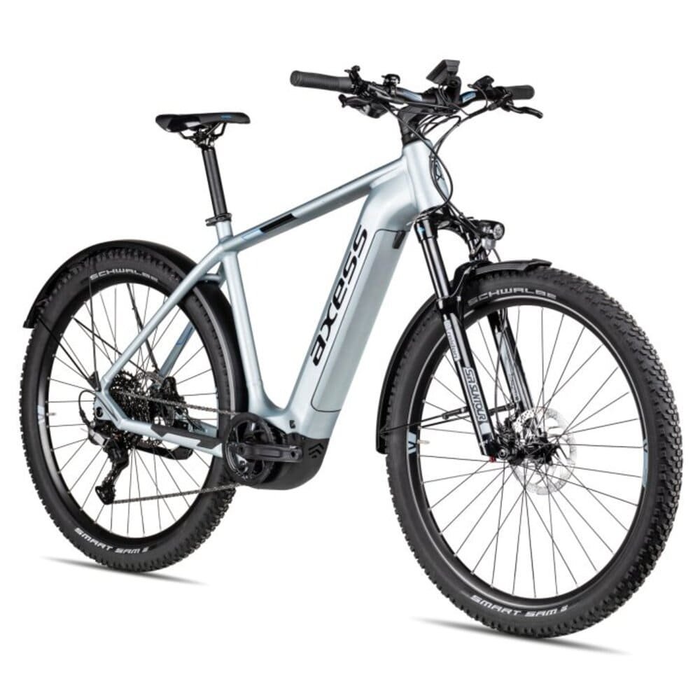 Axess Force Pro Allroad 29″ E-Mountainbike 2025 misty silver matt/black/sky