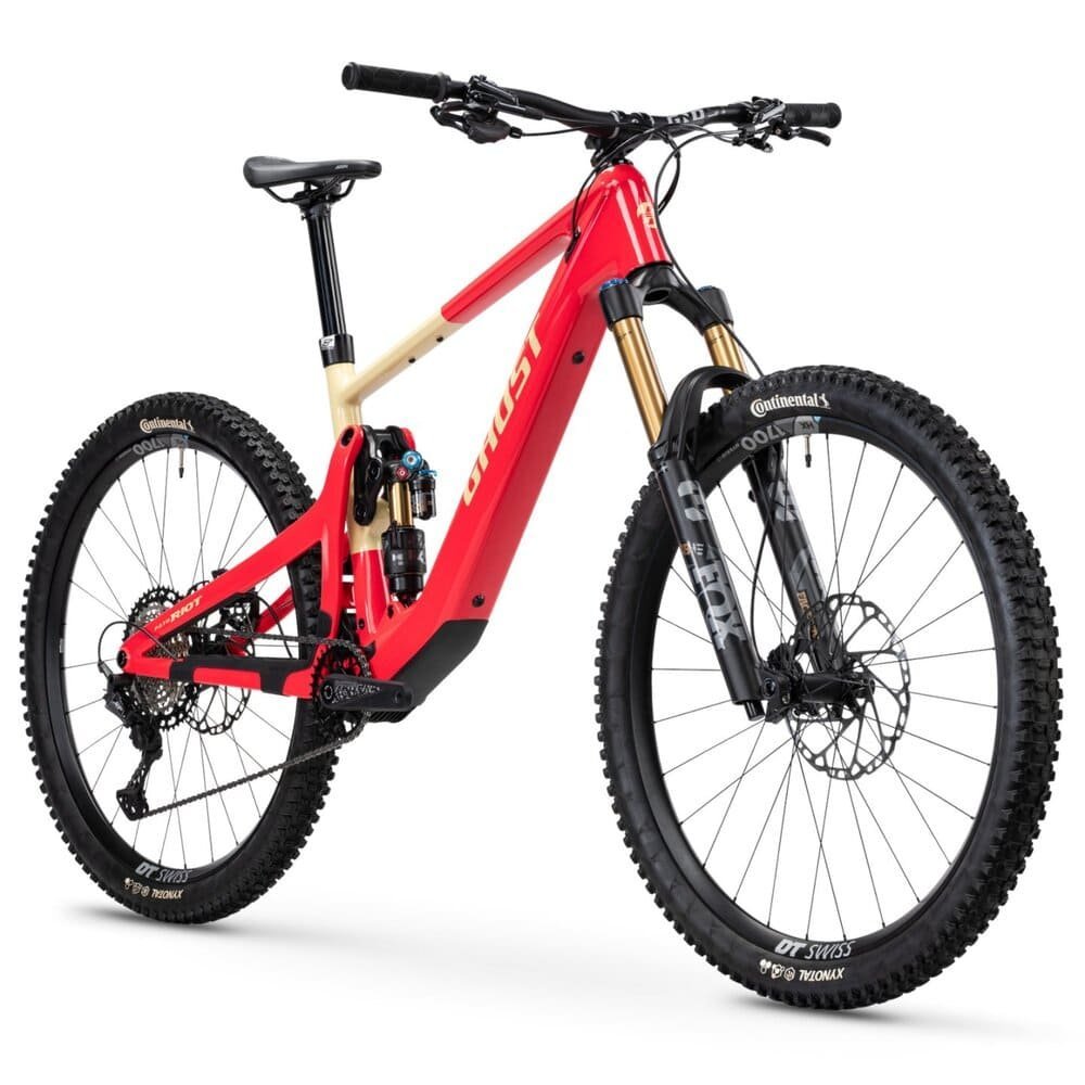 Ghost PATH RIOT CF Full Party Carbon E-MTB 2025 seismic red / yellow glacial sand glossy