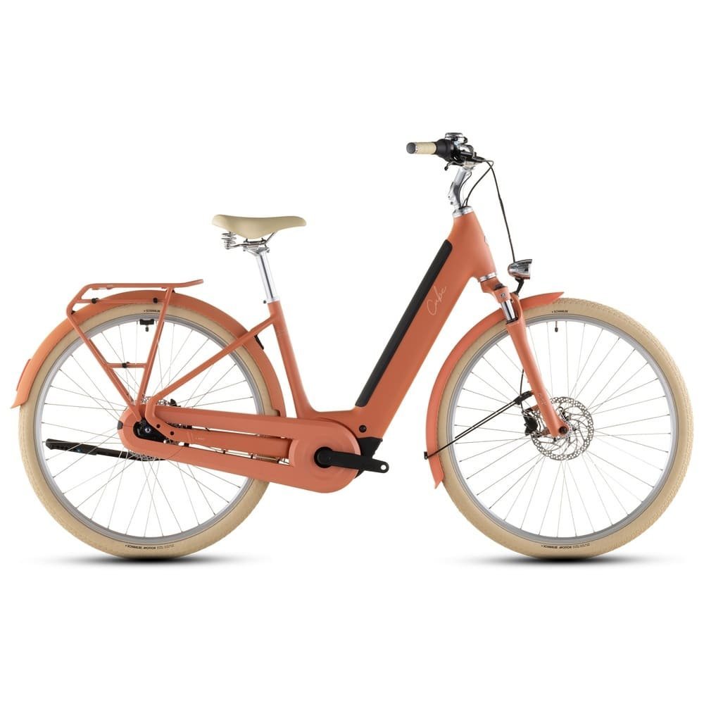 CUBE ARUBA HYBRID 600 28“ E-Bike 2026 Easy Entry City papaya / creme