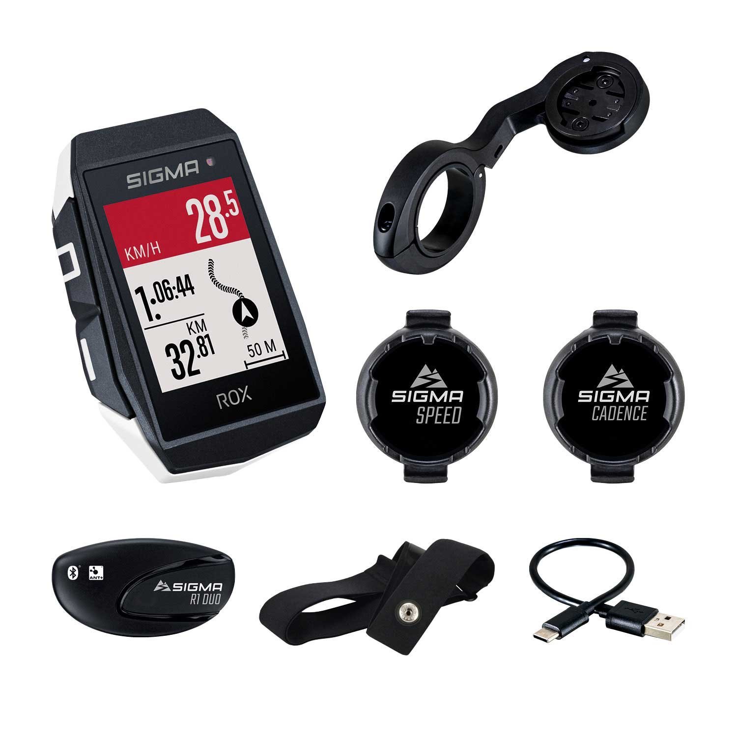 SIGMA ROX 11.1 EVO GPS Fahrradcomputer – Sensor Set – weiß