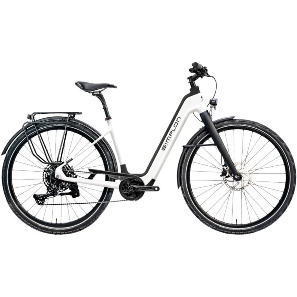 Simplon SILK 365 :eLight Trekking E-Bike Easy Entry Carbon 2025 Pearl White Glossy/Black Matt